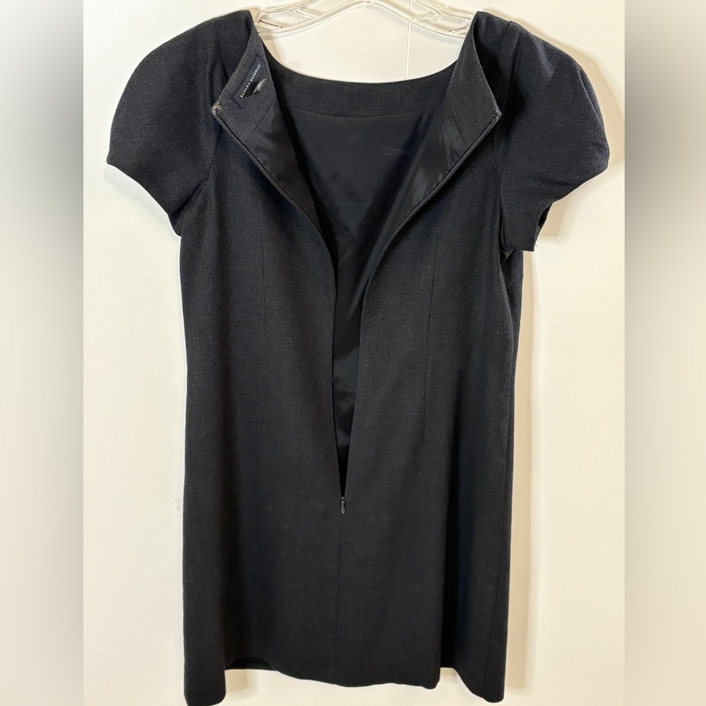 Banana Republic Elegant Charcoal Gray Wool Mini Dress with Puff Sleeves - Picture 6 of 7